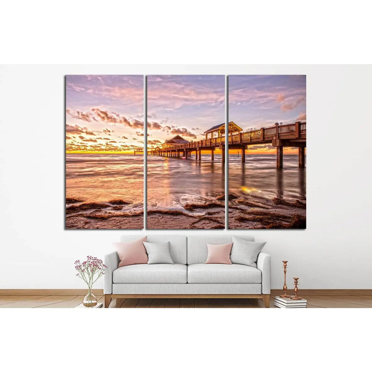 Sunset At Clearwater Beach Florida №1298 Ready To Hang Canvas Print 5