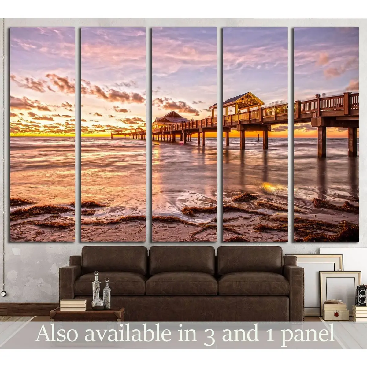 Clearwater Beach Florida Sunset Canvas Wall Art – Ready-to-Hang Print #1298