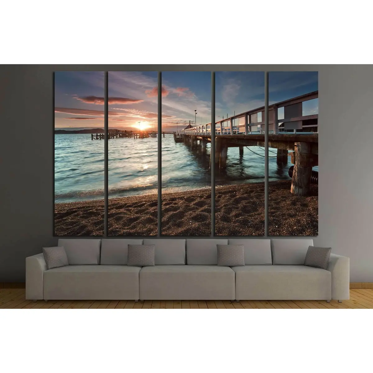 Sunset Over Russell, Bay of Islands, New Zealand – Premium Ready-to-Hang Canvas Print #2225 - Image 3