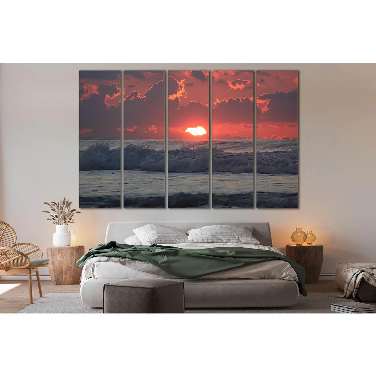 Ocean Sunset Canvas Art Print №SL104 – Premium Ready-to-Hang Wall Decor