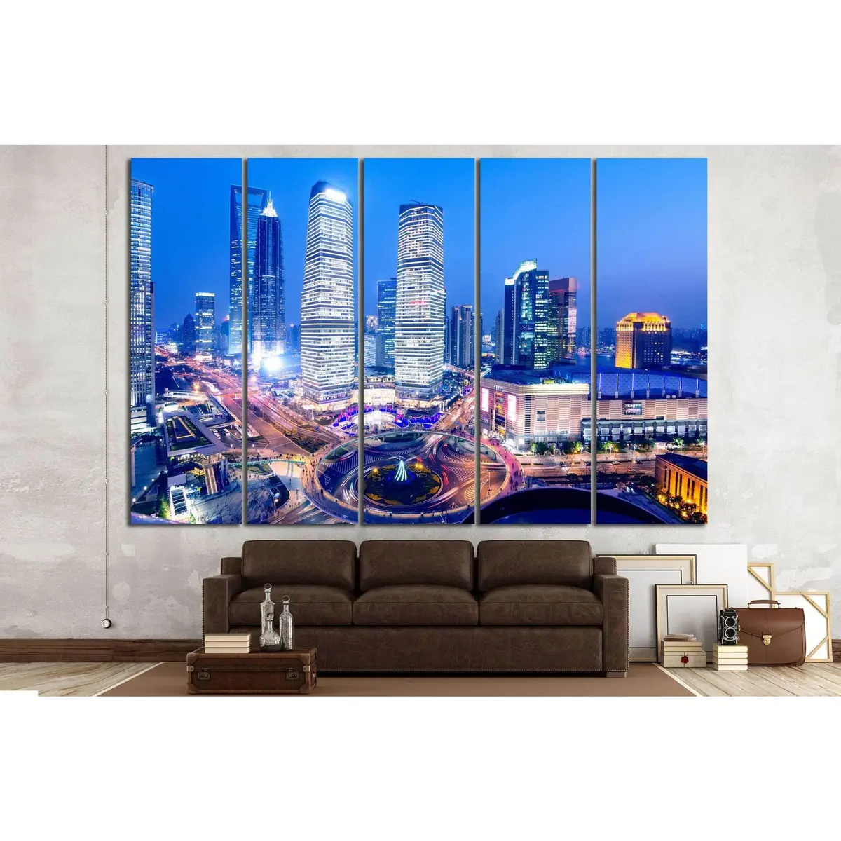 Shanghai Sunset Canvas Art Print #583 – Premium Ready-to-Hang Wall Decor - Image 3
