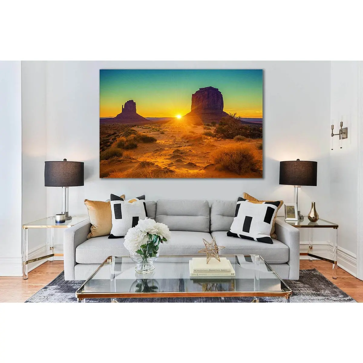 Sunset At The Sisters In Monument Valley №Sl205 Ready To Hang Canvas Print 1