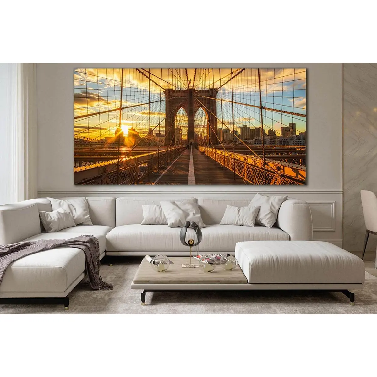 Sunset Brooklyn Bridge New York №Sl1118 Ready To Hang Canvas Print 1
