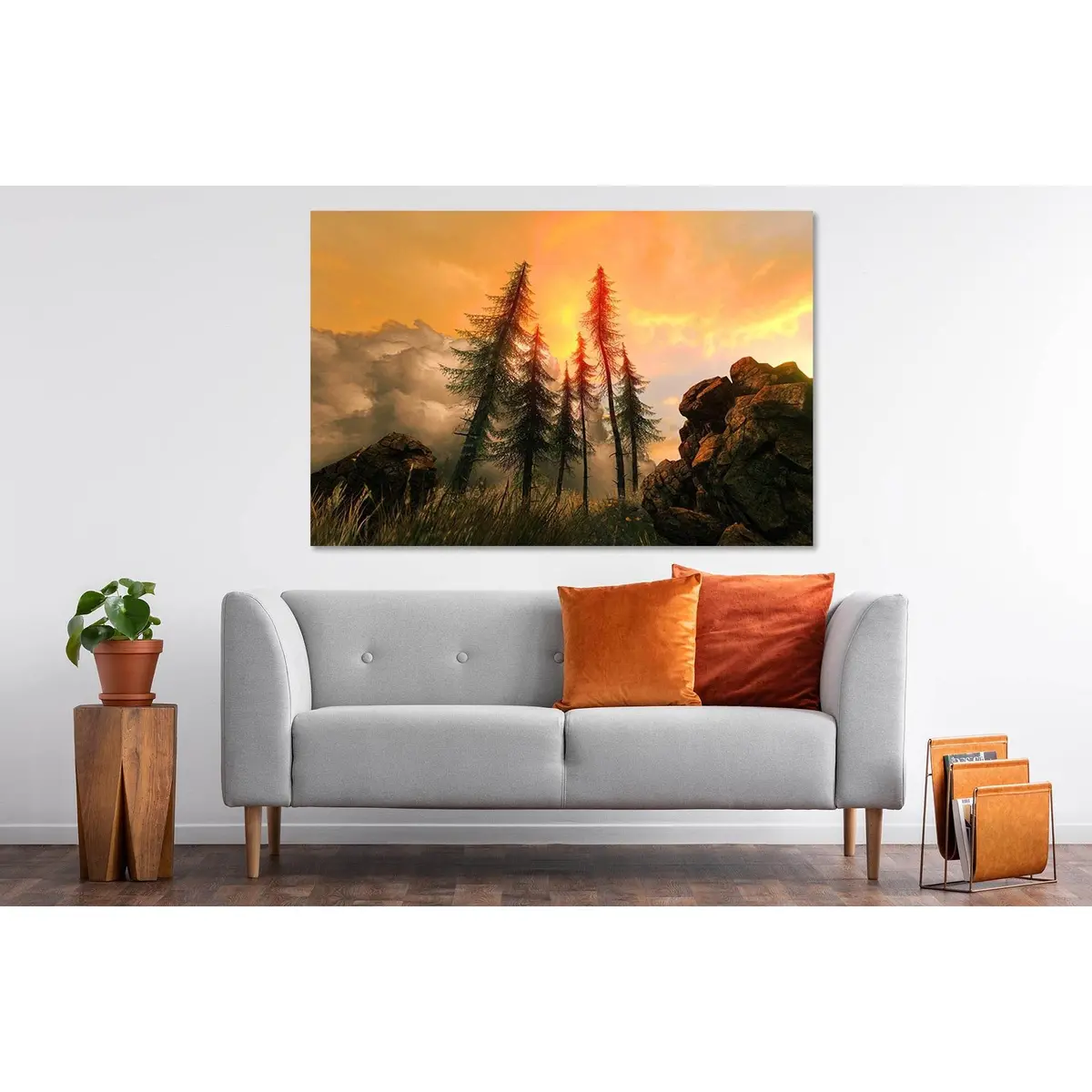 Sunset From Mountain №D1225 Ready To Hang Canvas Print 1
