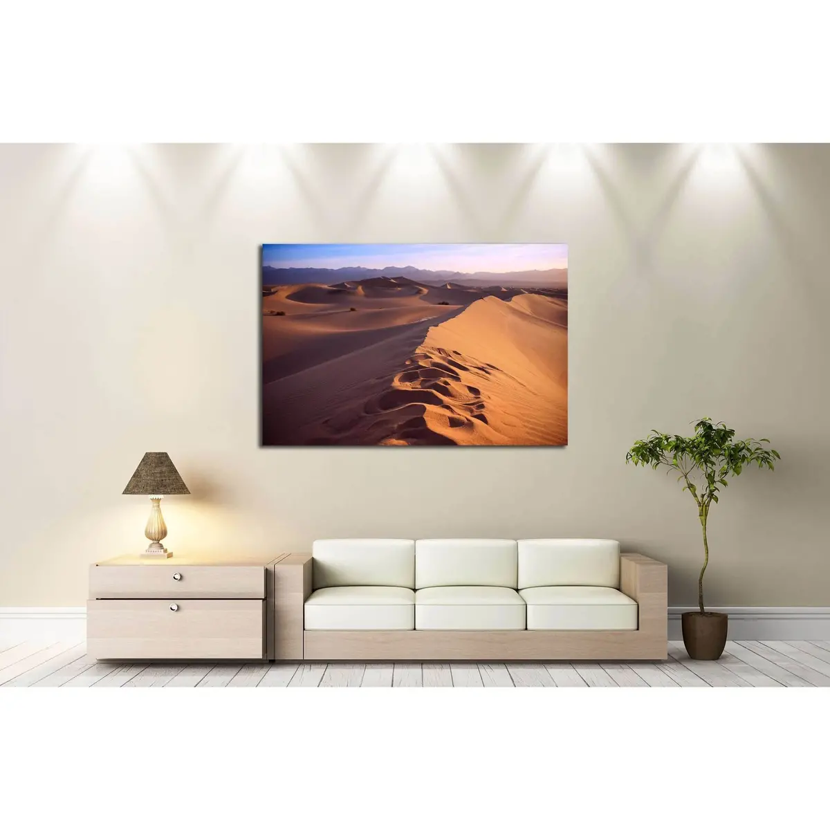 Sunset In Sahara Desert №3158 Ready To Hang Canvas Print 3