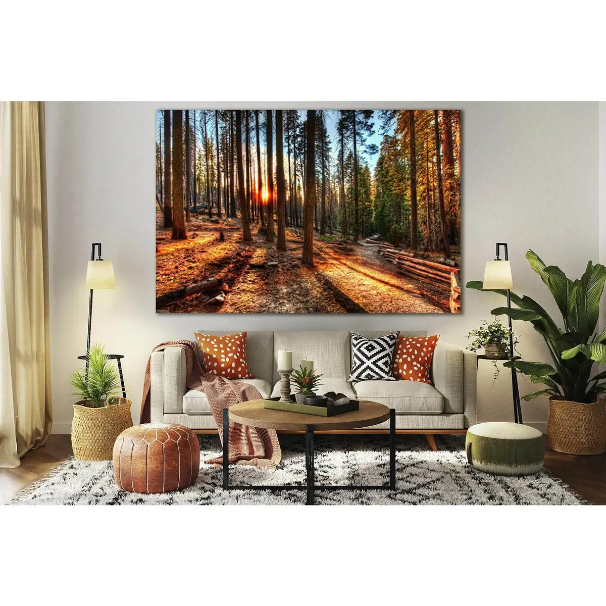Sunset In The Forest №Sl251 Ready To Hang Canvas Print 1