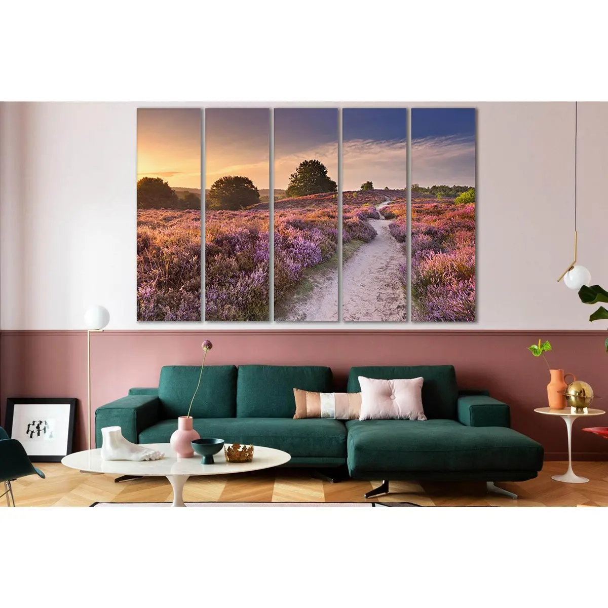 Sunset Lavender Path SL228 Canvas Wall Art – Ready-to-Hang Print