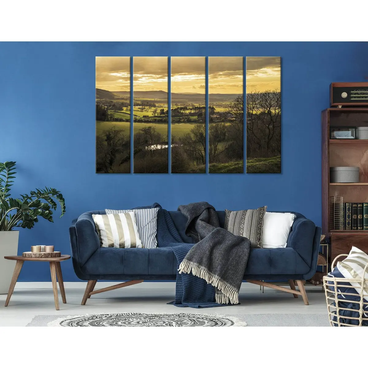 England Countryside Sunset Canvas Wall Art Print №04205 - Image 3