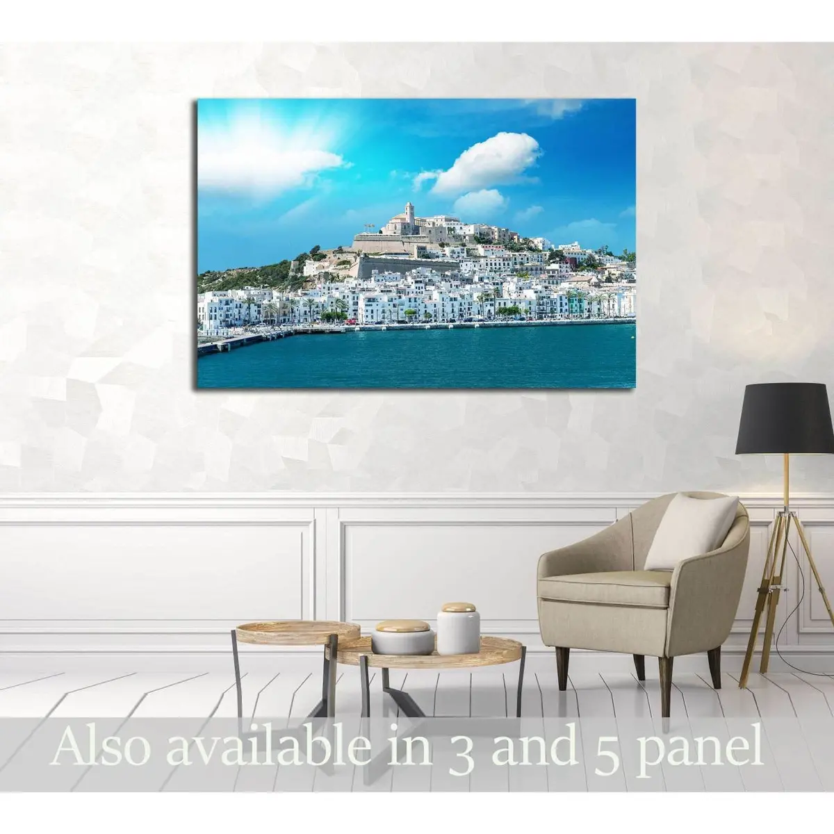 Sunset Over Ibiza Port, Spain. №3045 Ready To Hang Canvas Print 1