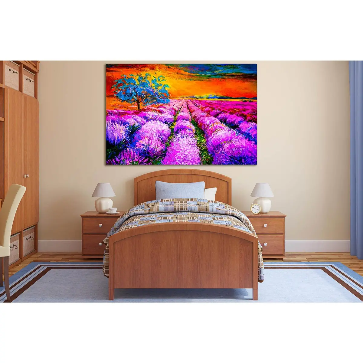 Sunset Over Lavender Field №Sl613 Ready To Hang Canvas Print 2