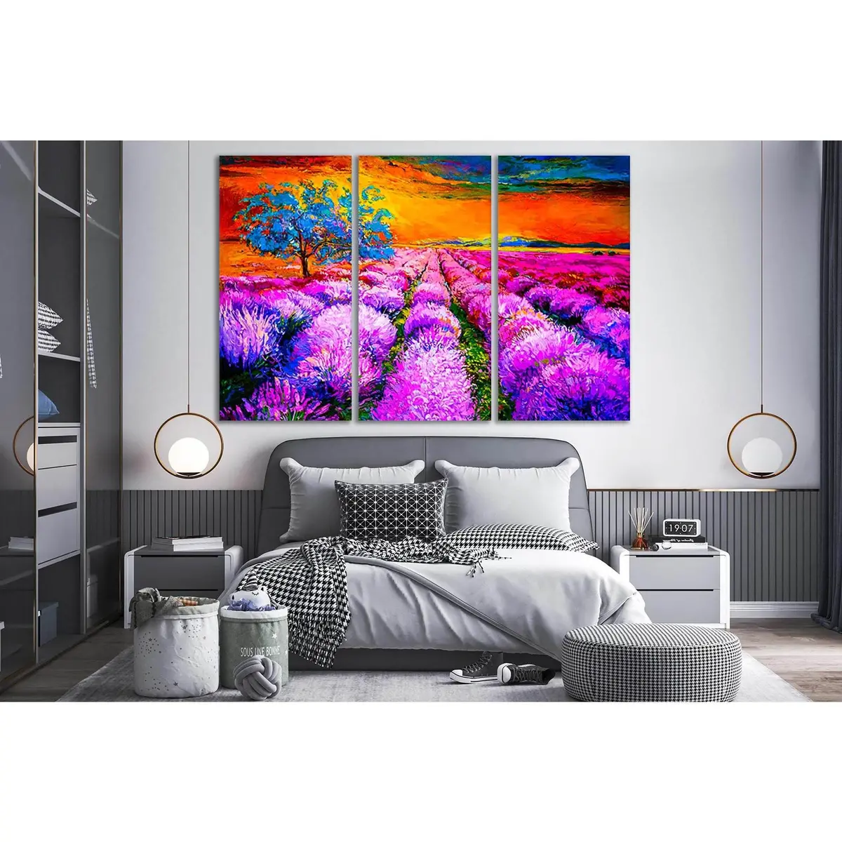 Sunset Over Lavender Field №Sl613 Ready To Hang Canvas Print 5