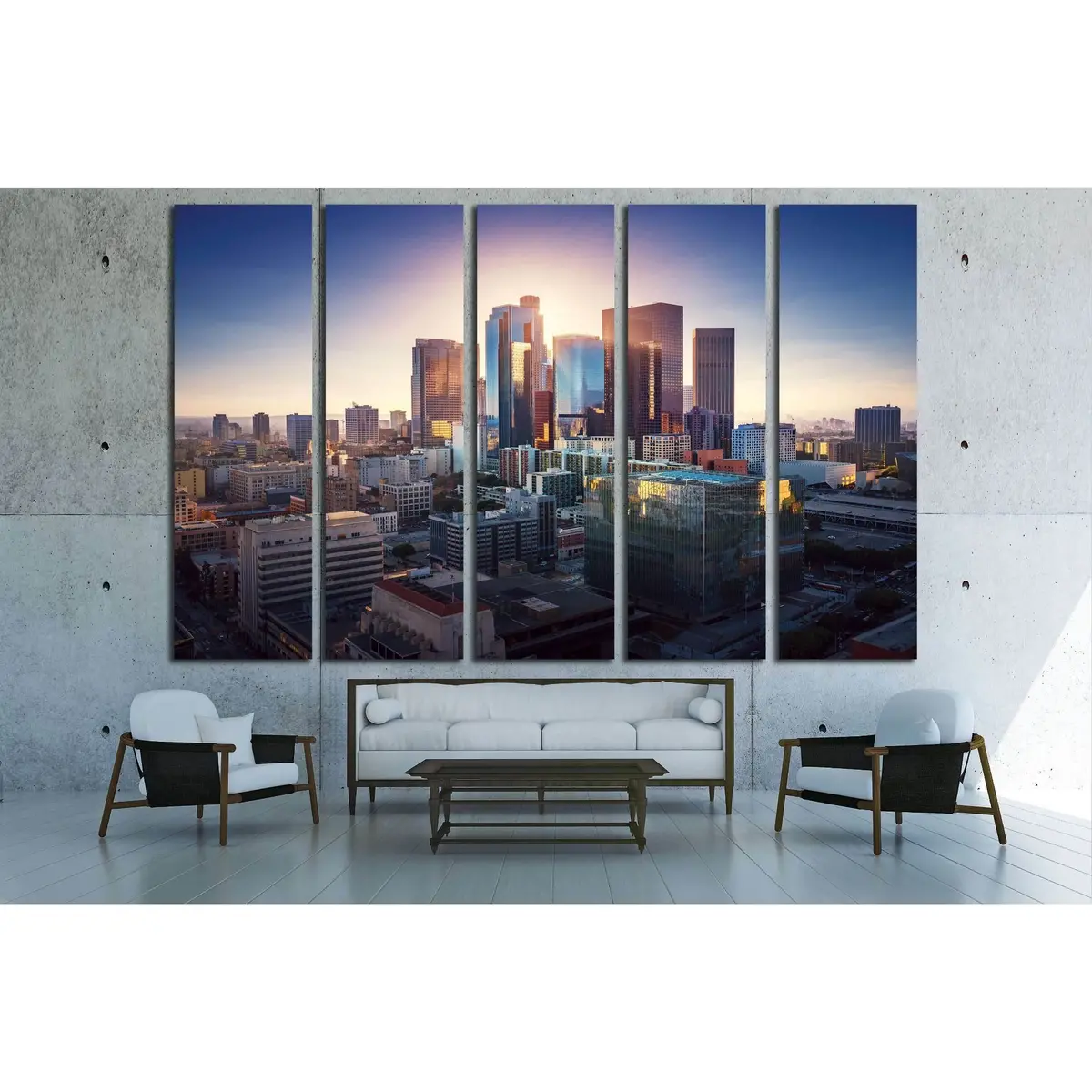 Los Angeles Downtown Sunset Canvas Art — Retro-Inspired California Wall Decor - Image 3