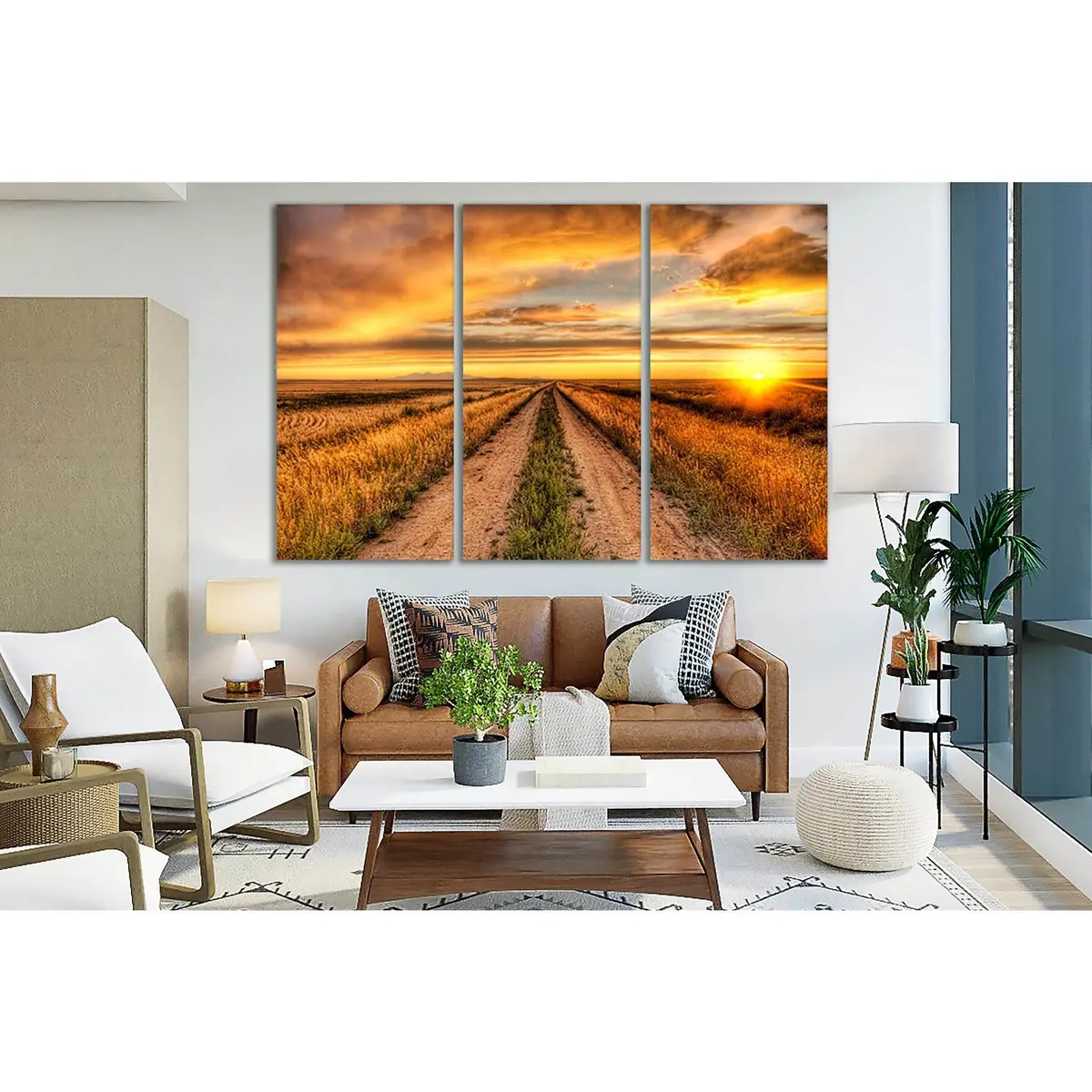 Sunset Road To The Field №Sl252 Ready To Hang Canvas Print 5