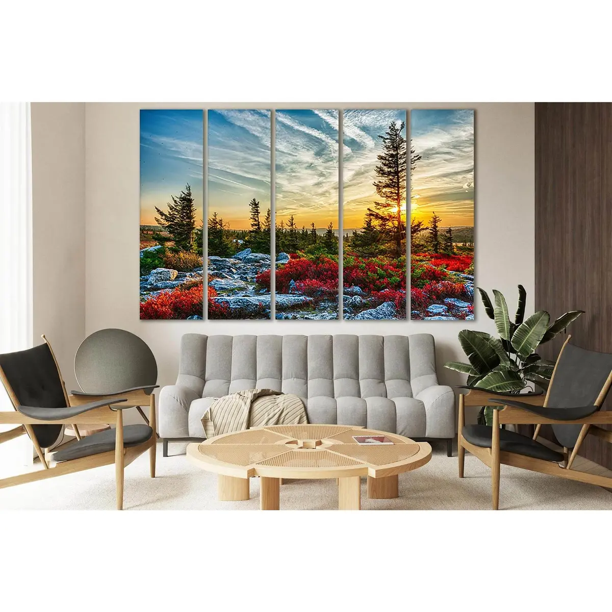 West Virginia Forest Sunset Canvas Art №SL299 – Premium Ready-to-Hang Wall Decor