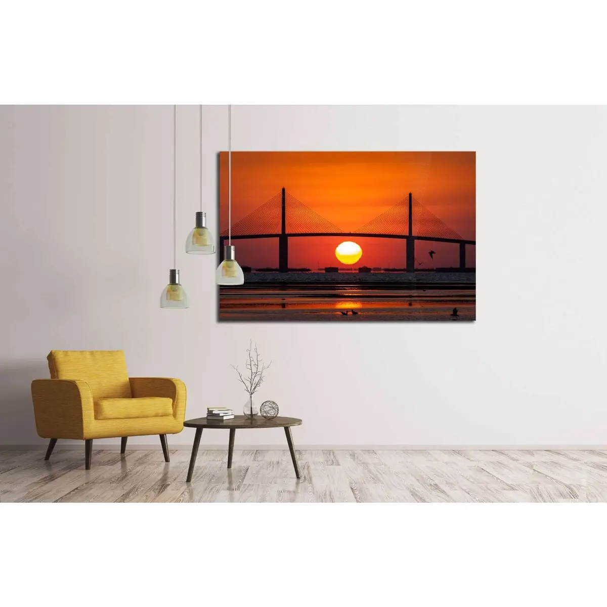 Sunshine Skyway Bridge With Sunrise, Tampa Bay №1780 Ready To Hang Canvas Print 2
