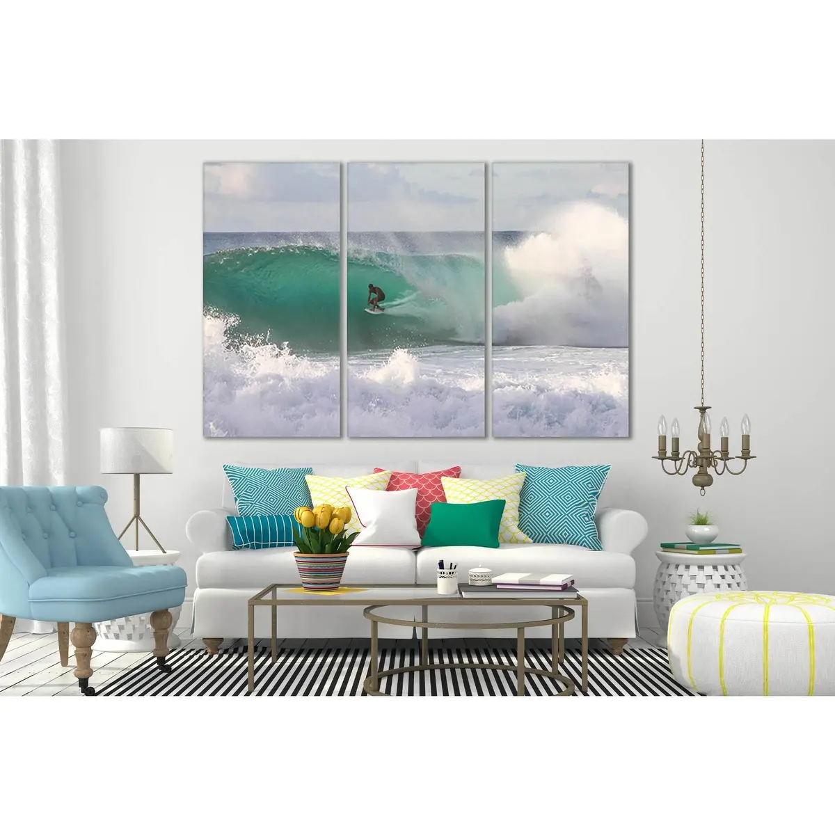 Surfer In The Foaming Water №Sl82 Ready To Hang Canvas Print 5