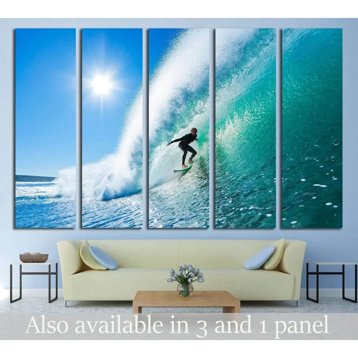 Epic Barrel Wave Surfing Canvas Art Print №2496
