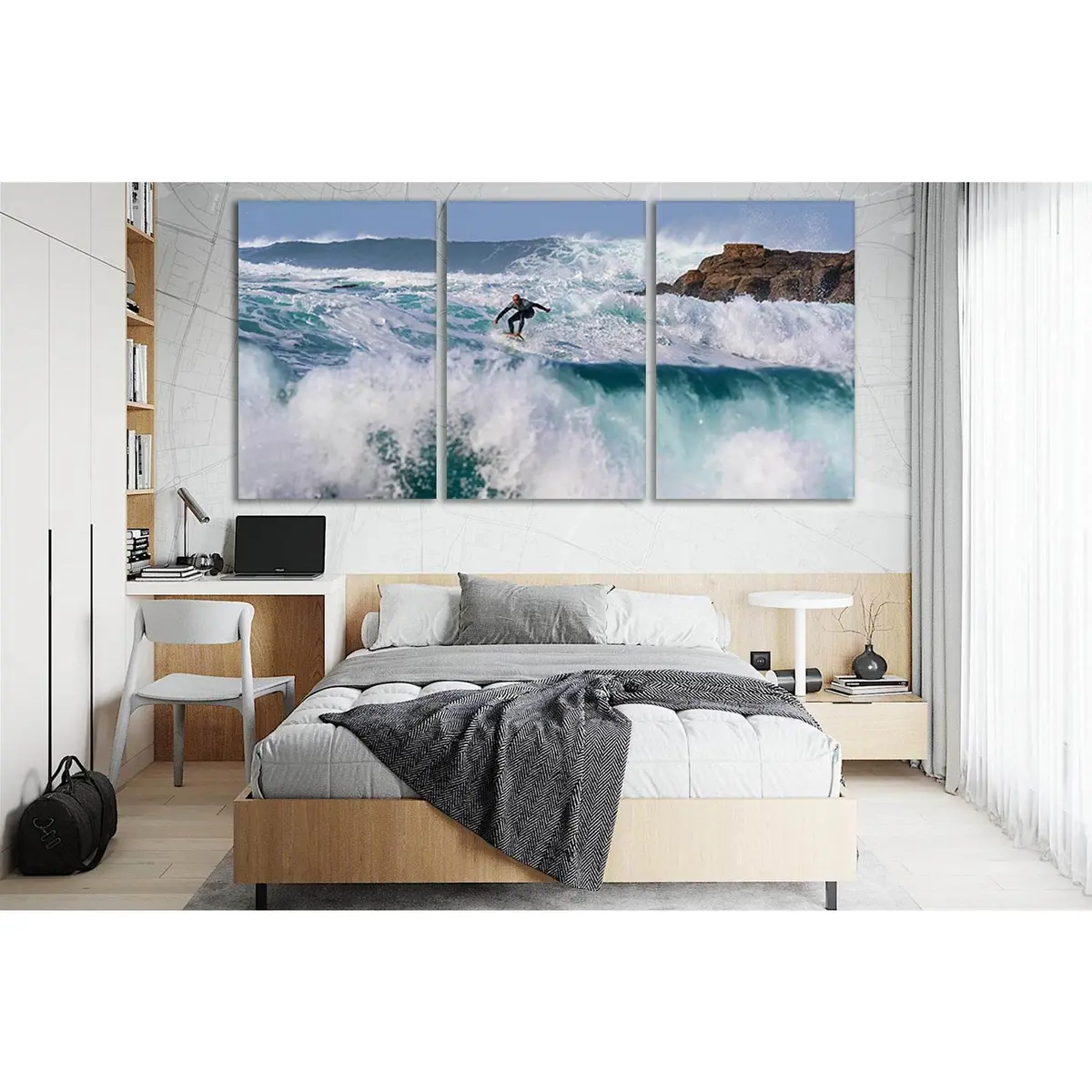 Surfer On The Blue Wave №Sl177 Ready To Hang Canvas Print 5