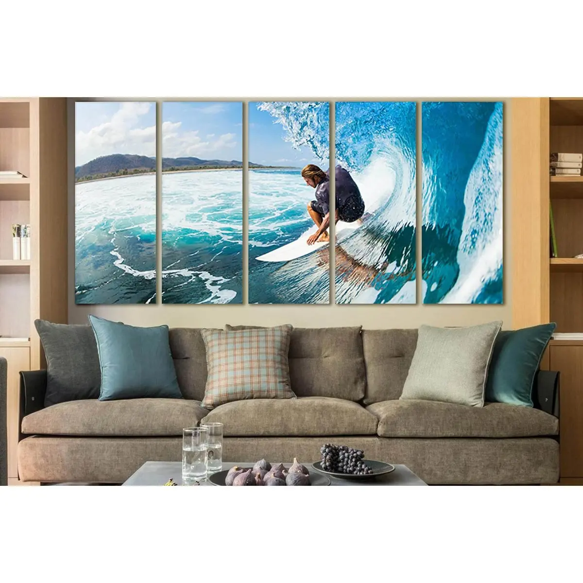 Ocean Surfer Canvas Art Print №SL948 – Premium Ready-to-Hang Wall Decor - Image 3