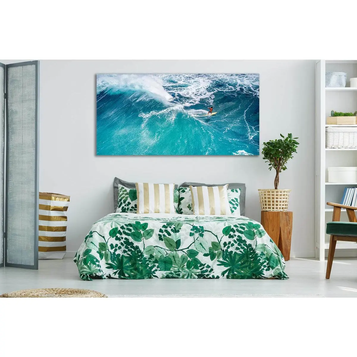 Surfer Riding A Fantastic Wave №Sl47 Ready To Hang Canvas Print 2