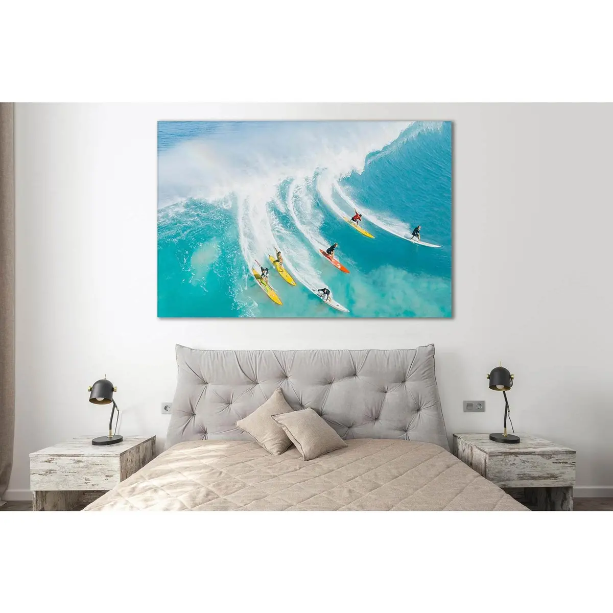 Surfing On Sea Waves №Sl161 Ready To Hang Canvas Print 1