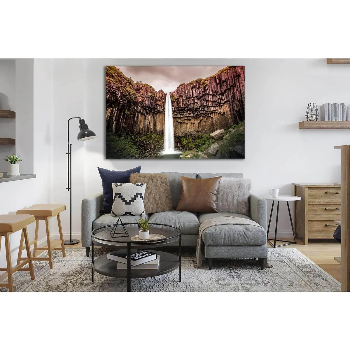 Svartifoss Waterfall In Iceland №Sl460 Ready To Hang Canvas Print 1