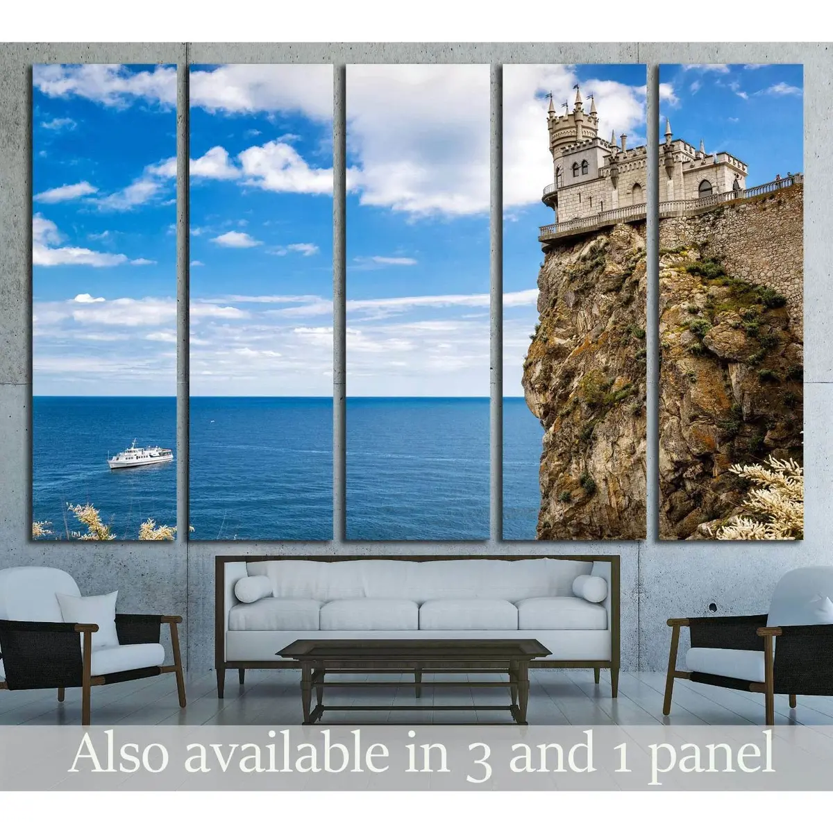 Swallow's Nest Castle Landscape Canvas Art Print – Ready-to-Hang Black Sea Scene from Crimea