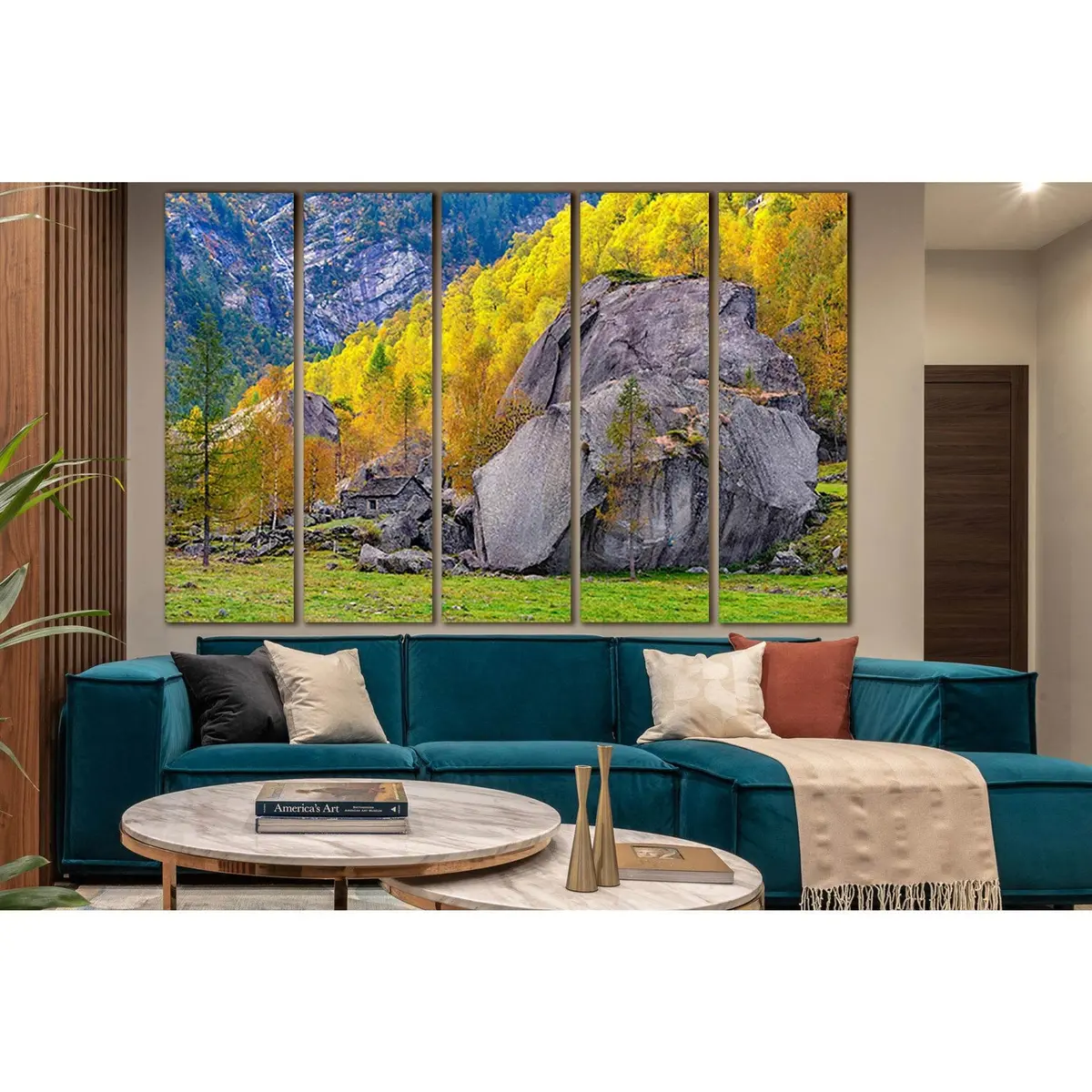 Premium Autumn Swiss Alps Canvas Art Print №SL1071 – Ready-to-Hang Wall Decor - Image 3