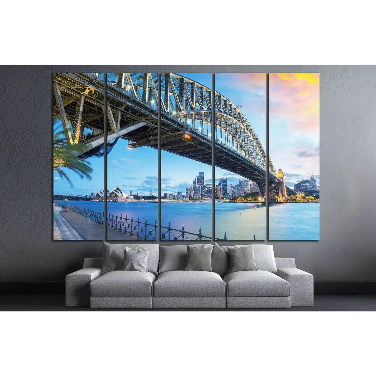 Sydney Australia Dusk Skyline Canvas Wall Art №1148, Ready to Hang - Image 3