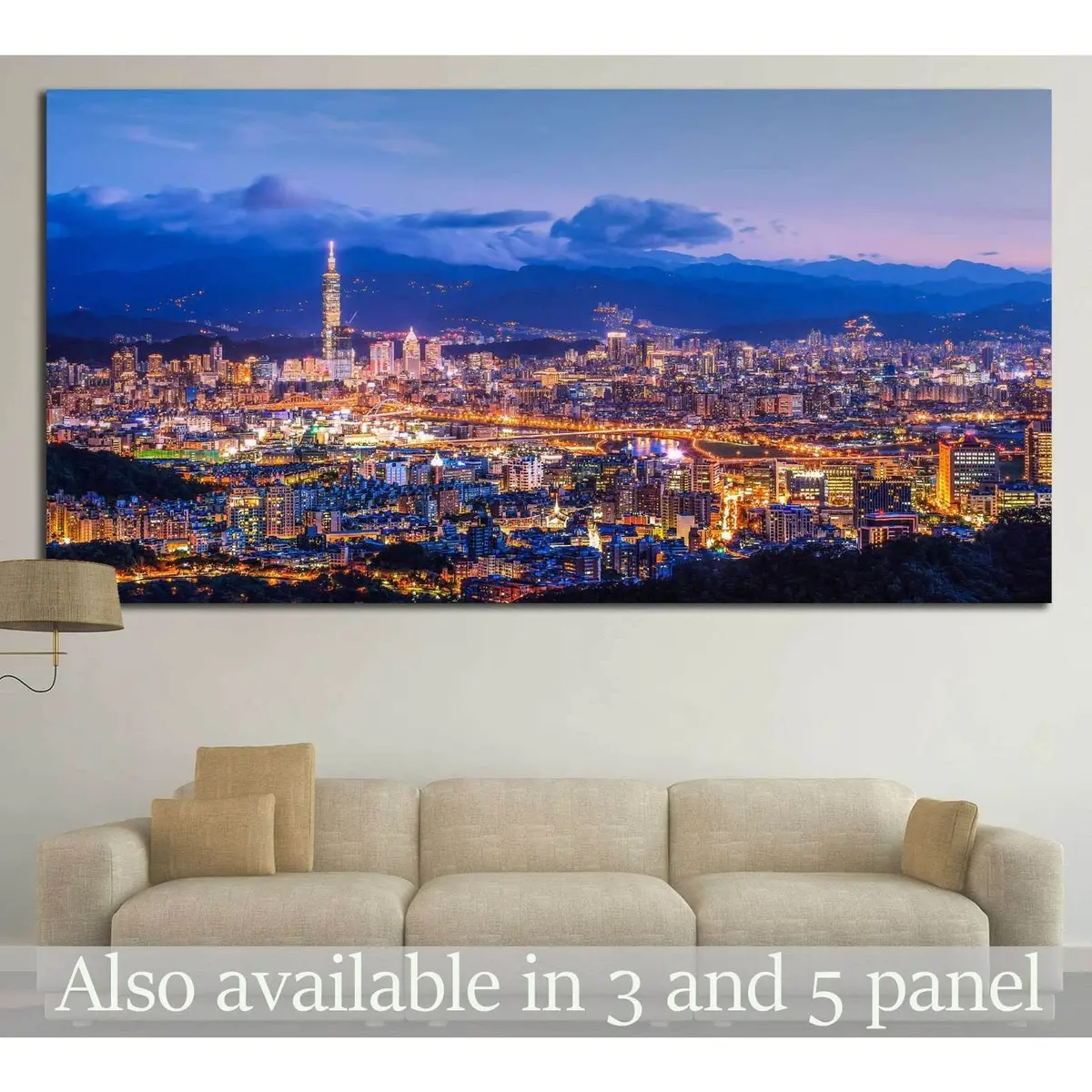 Taipei City №566 Ready To Hang Canvas Print 1