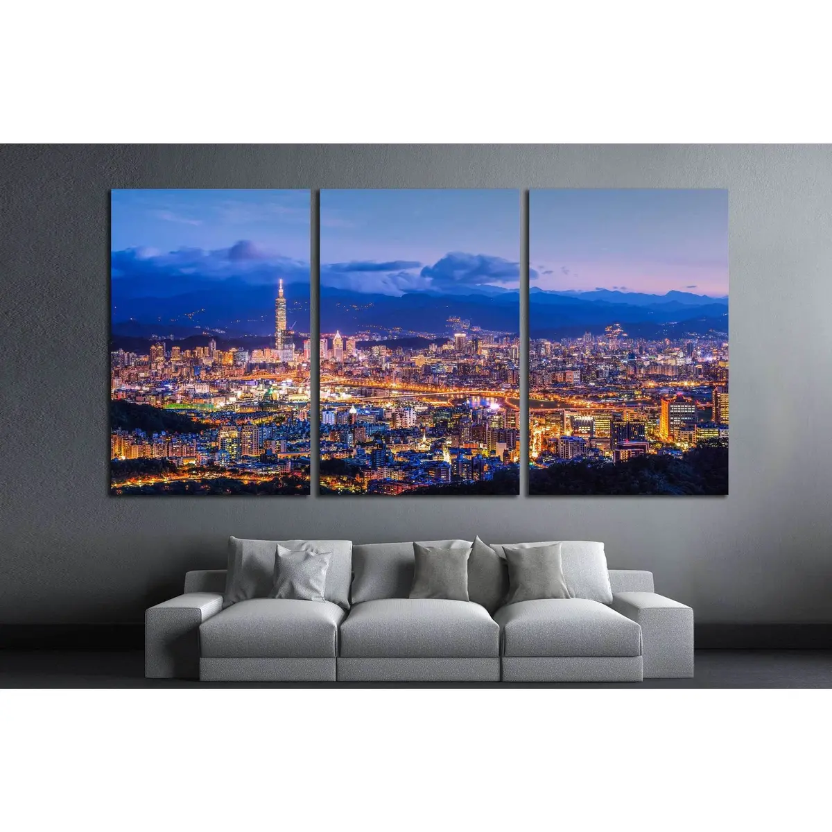 Taipei City №566 Ready To Hang Canvas Print 5