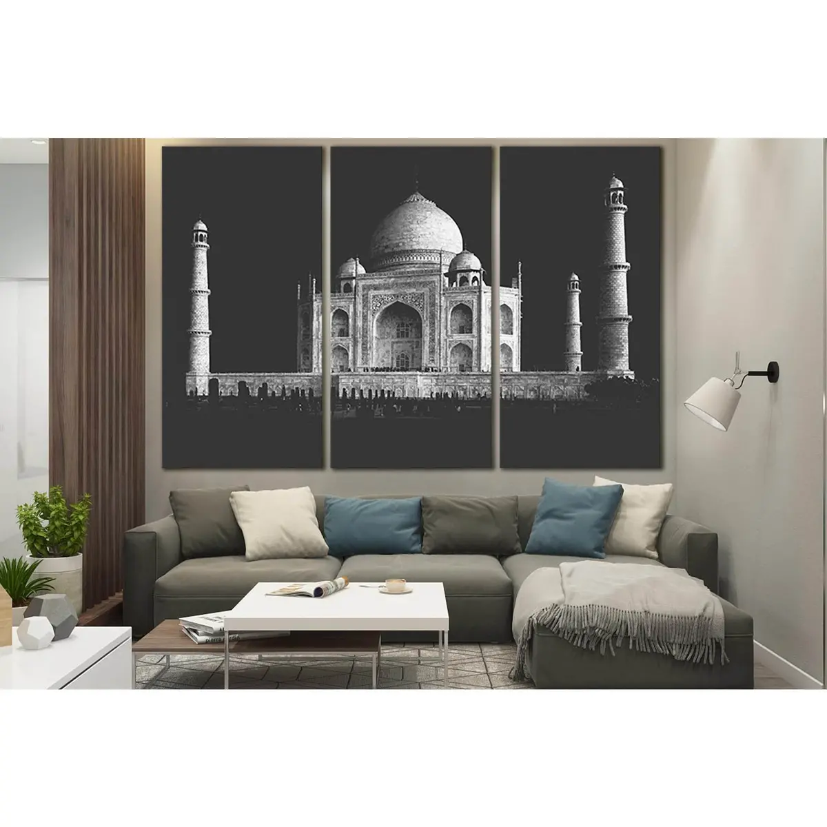 Taj Mahal Black And White №Sl1389 Ready To Hang Canvas Print 5
