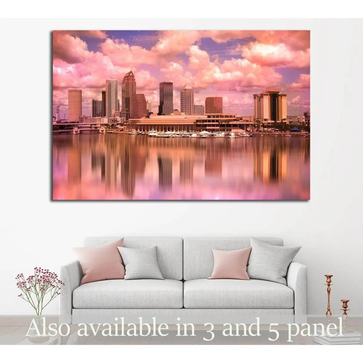 Tampa Florida Skyline During Colorful Sunset №1679 Ready To Hang Canvas Print 1