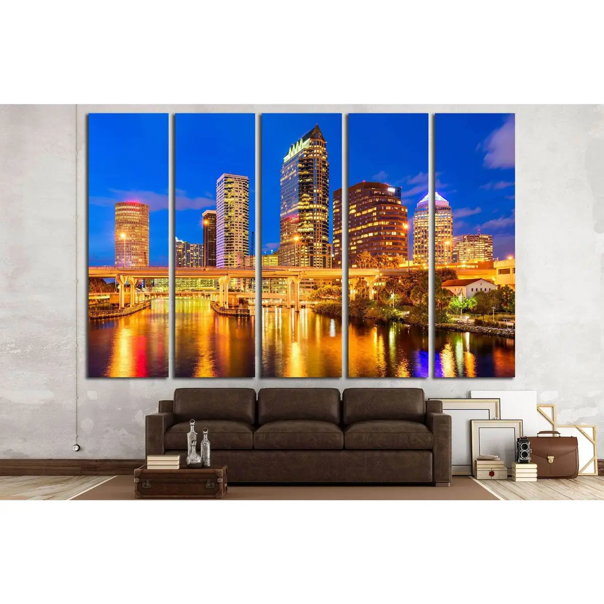Tampa Downtown Skyline Canvas Wall Art – Ready-to-Hang Print Featuring Hillsborough River View - Image 3
