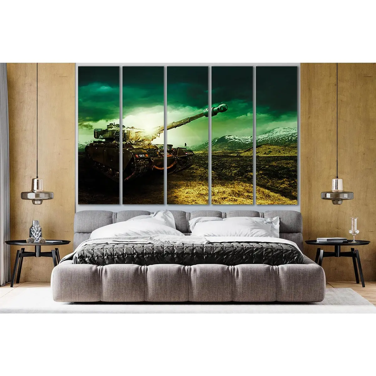 Military Tank Landscape Canvas Art №SL776 – Ready-to-Hang Wall Decor - Image 3