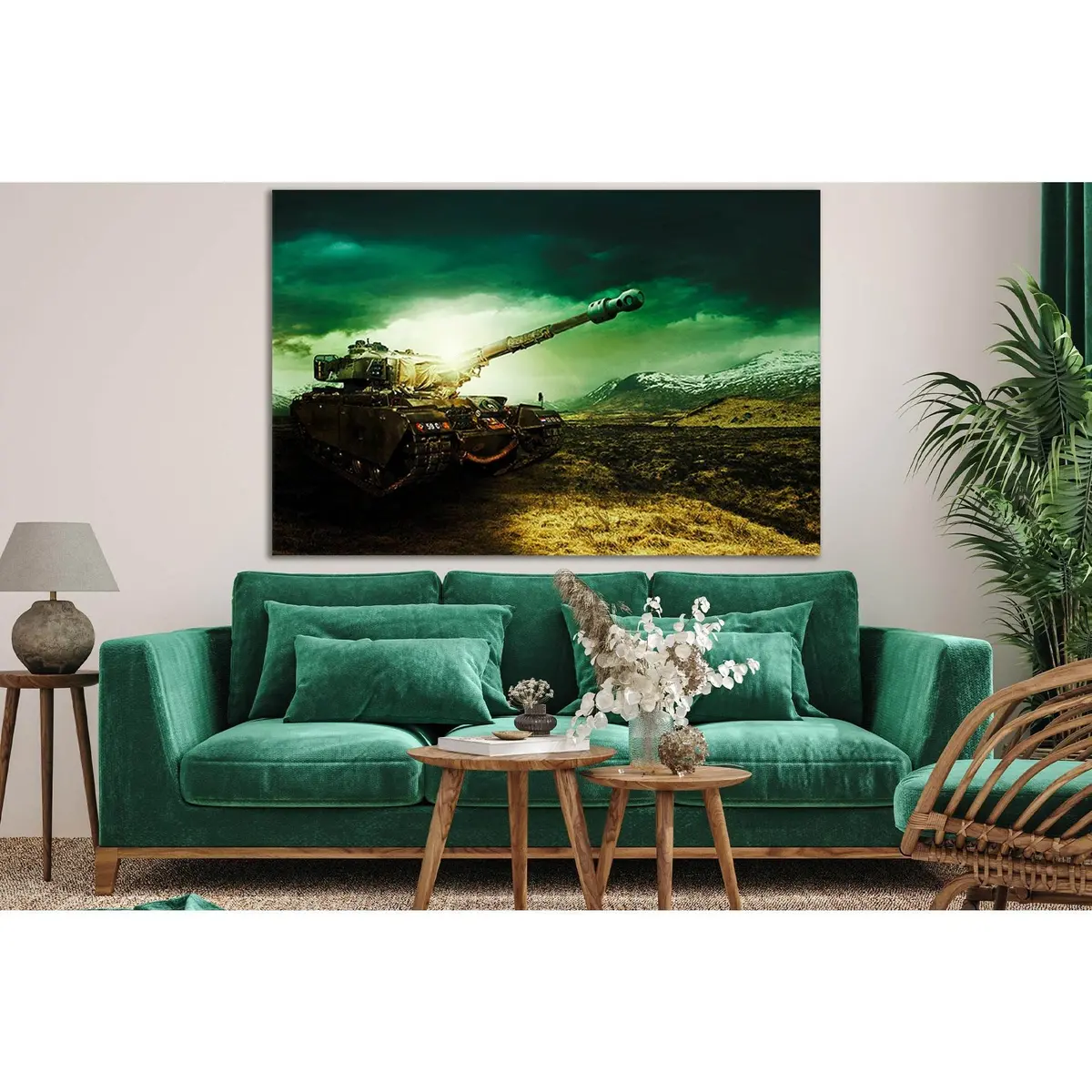 Tank In The Field №Sl776 Ready To Hang Canvas Print 1