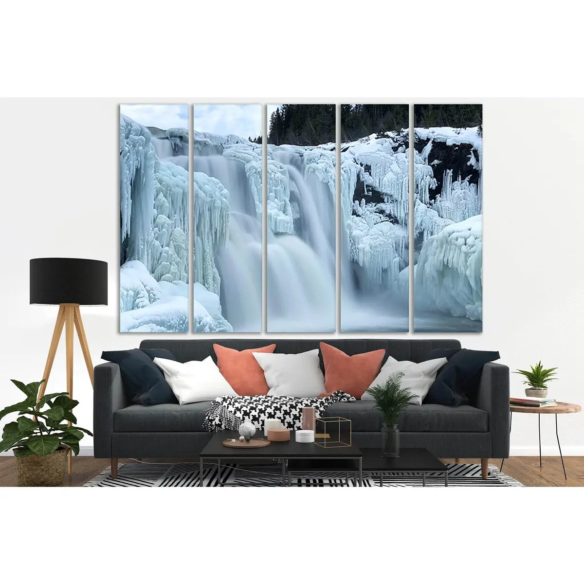 Tannforsen Waterfall SL454 Premium Ready-to-Hang Canvas Art - Image 3