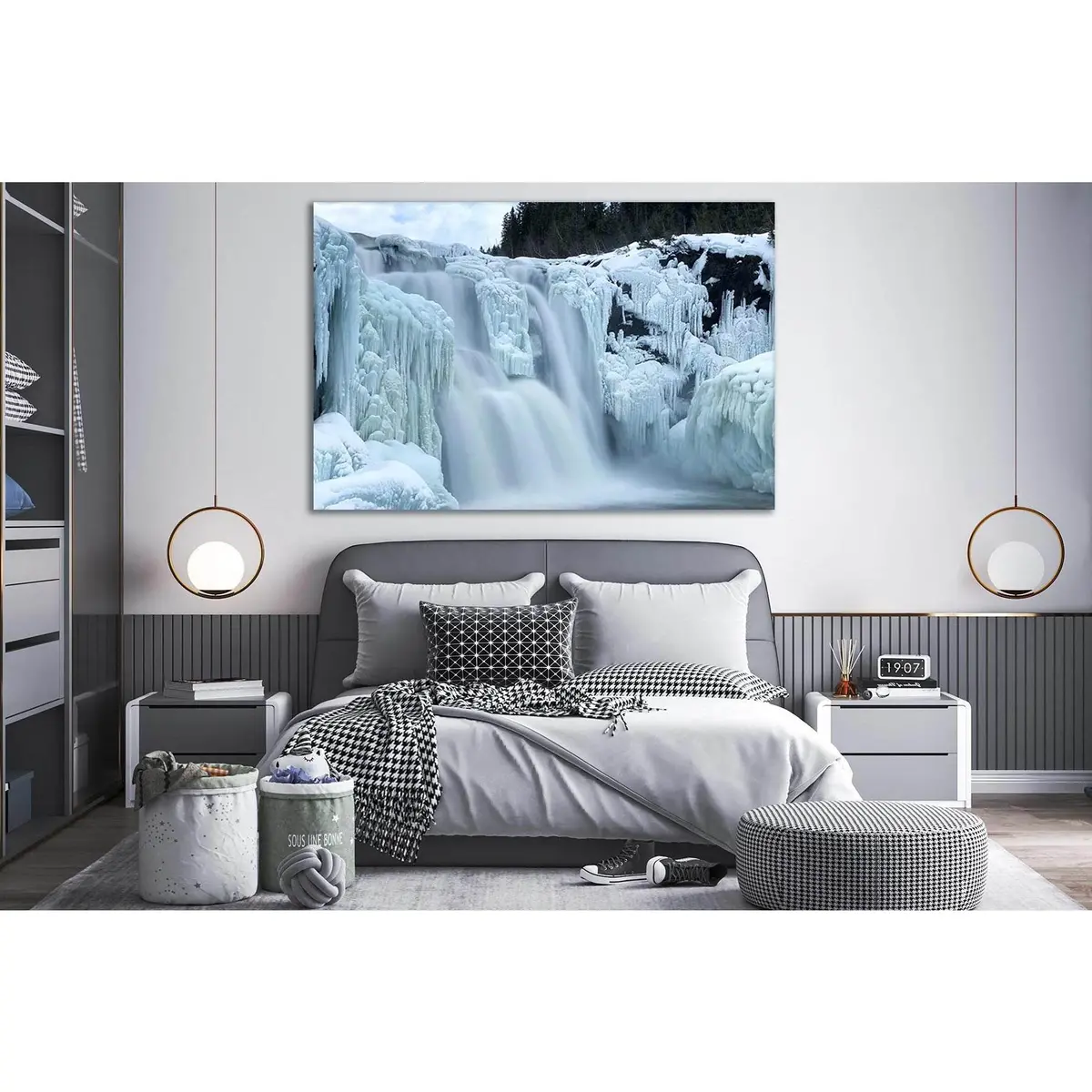 Tannforsen Waterfall №Sl454 Ready To Hang Canvas Print 1