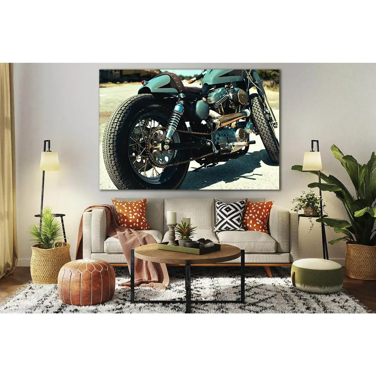 Teal And Black Motorcycle Close Up №Sl767 Ready To Hang Canvas Print 2