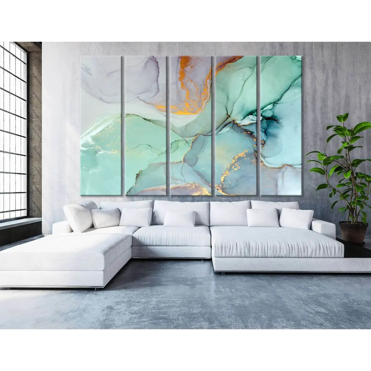 Premium Teal Marble Canvas Wall Art – Ready to Hang - Image 4