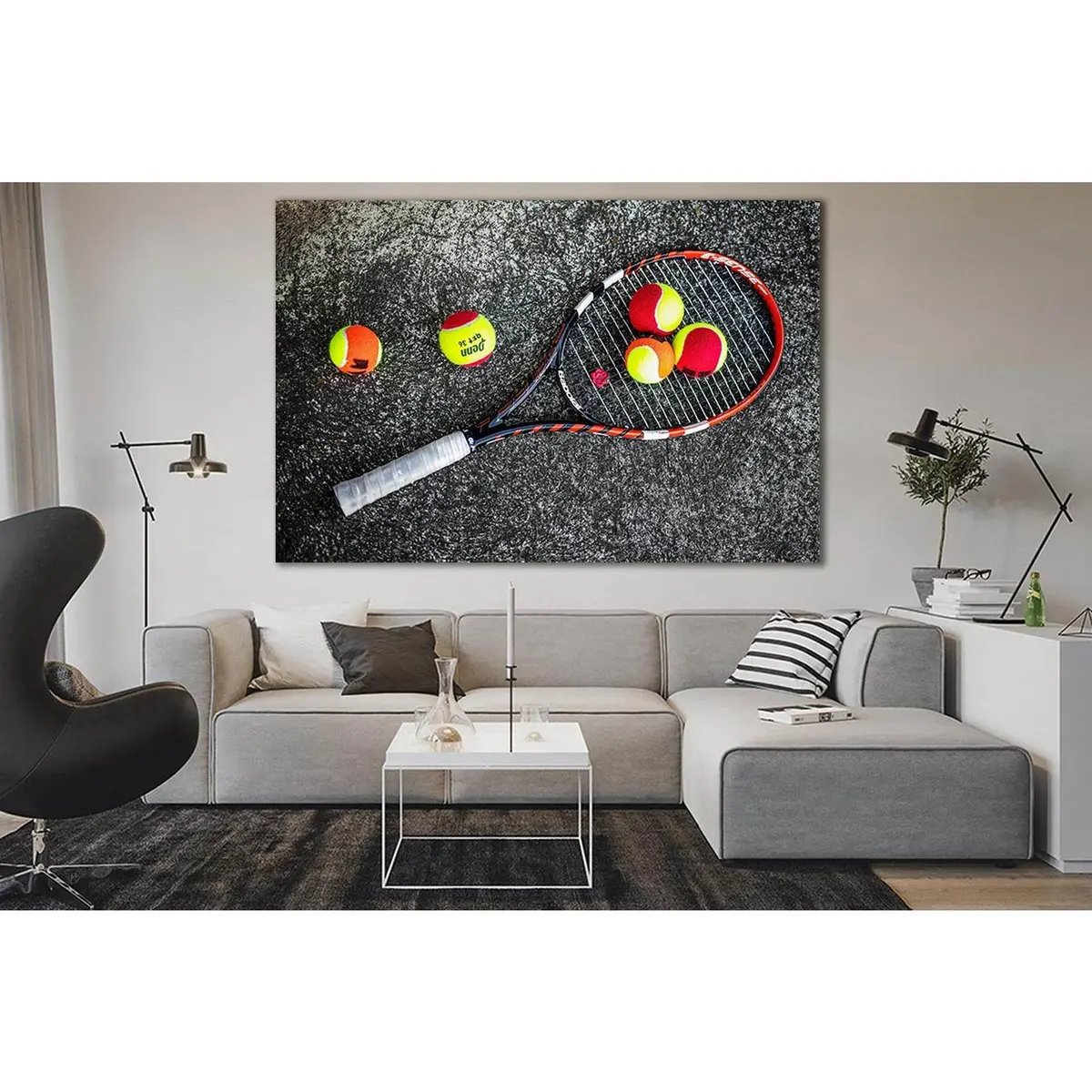 Tennis Racket With Balls №Sl908 Ready To Hang Canvas Print 2