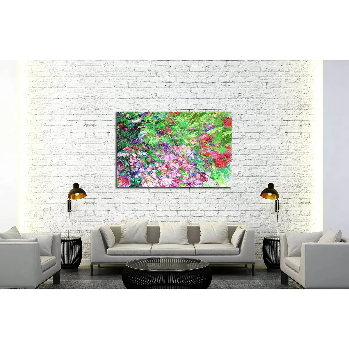 Texture Of Oil Painting, Art Painted Image Color, Paint, Artist's Canvas,Impressionism №2875 Ready To Hang Canvas Print 3