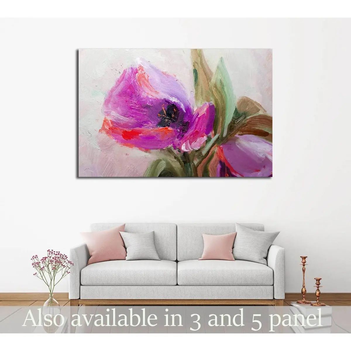 Texture Oil Painting, Flowers, Art, Painted Color Image, Paint, Wallpaper And Backgrounds №2552 Ready To Hang Canvas Print 1