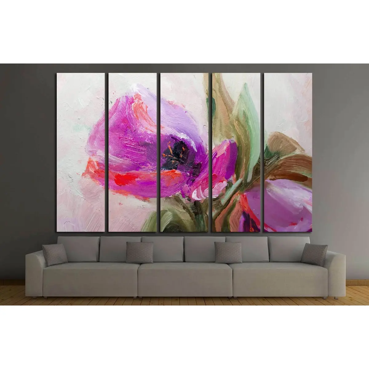 Textured Floral Oil Painting Canvas Print – Ready-to-Hang Wall Art for Living Room or Bedroom - Image 3