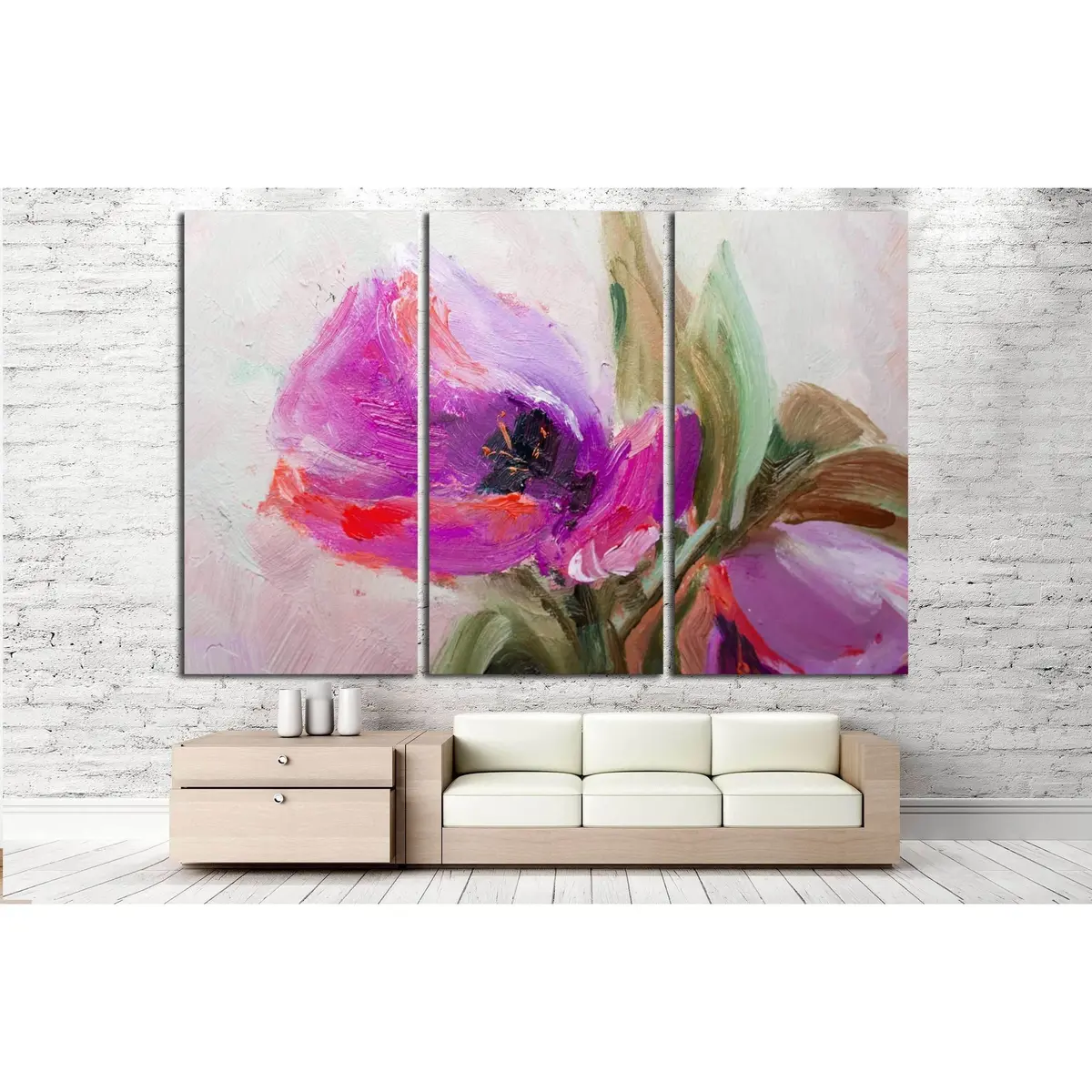 Texture Oil Painting, Flowers, Art, Painted Color Image, Paint, Wallpaper And Backgrounds №2552 Ready To Hang Canvas Print 5