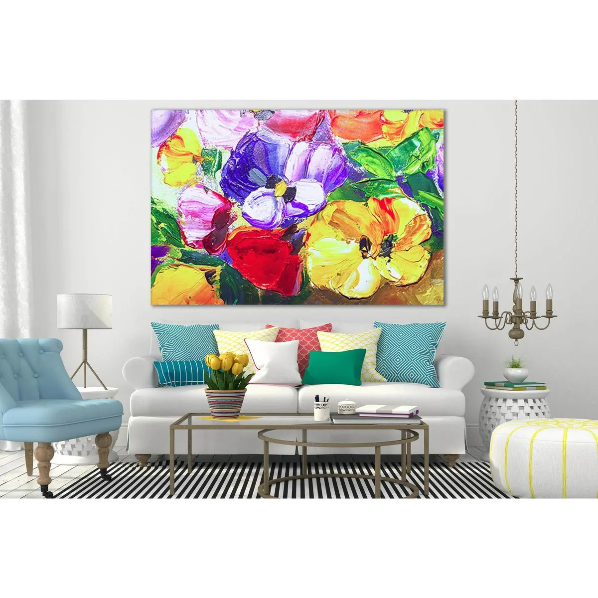 Texture Oil Painting Flowers №Sl595 Ready To Hang Canvas Print 2