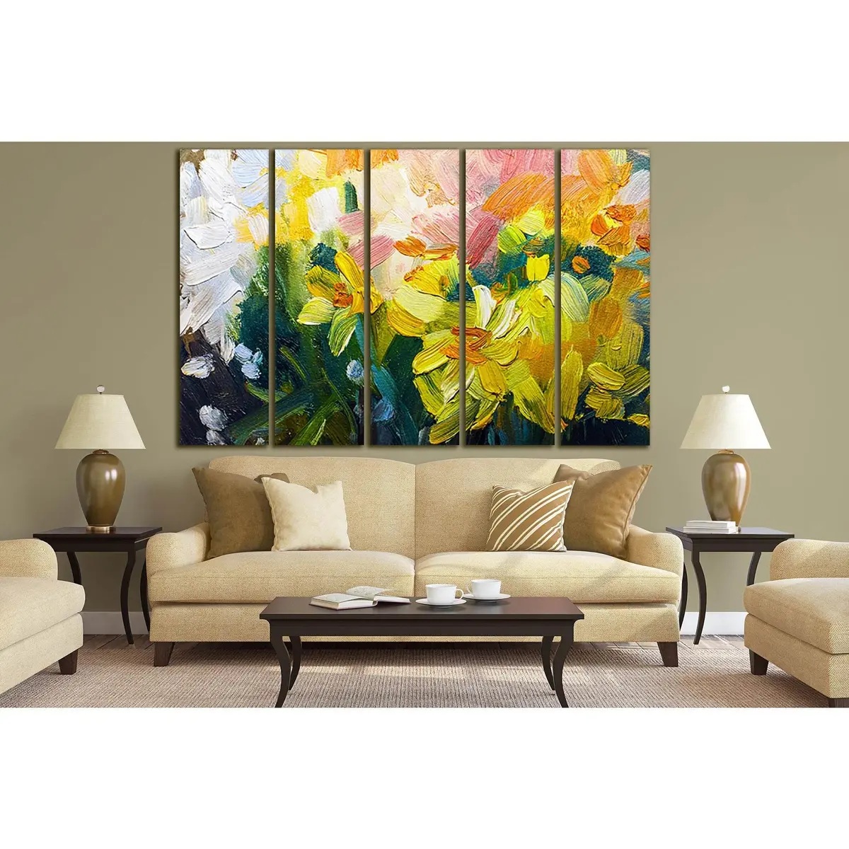 Textured Floral Oil Painting Canvas Art – SL605, Pre-Stretched & Ready to Hang