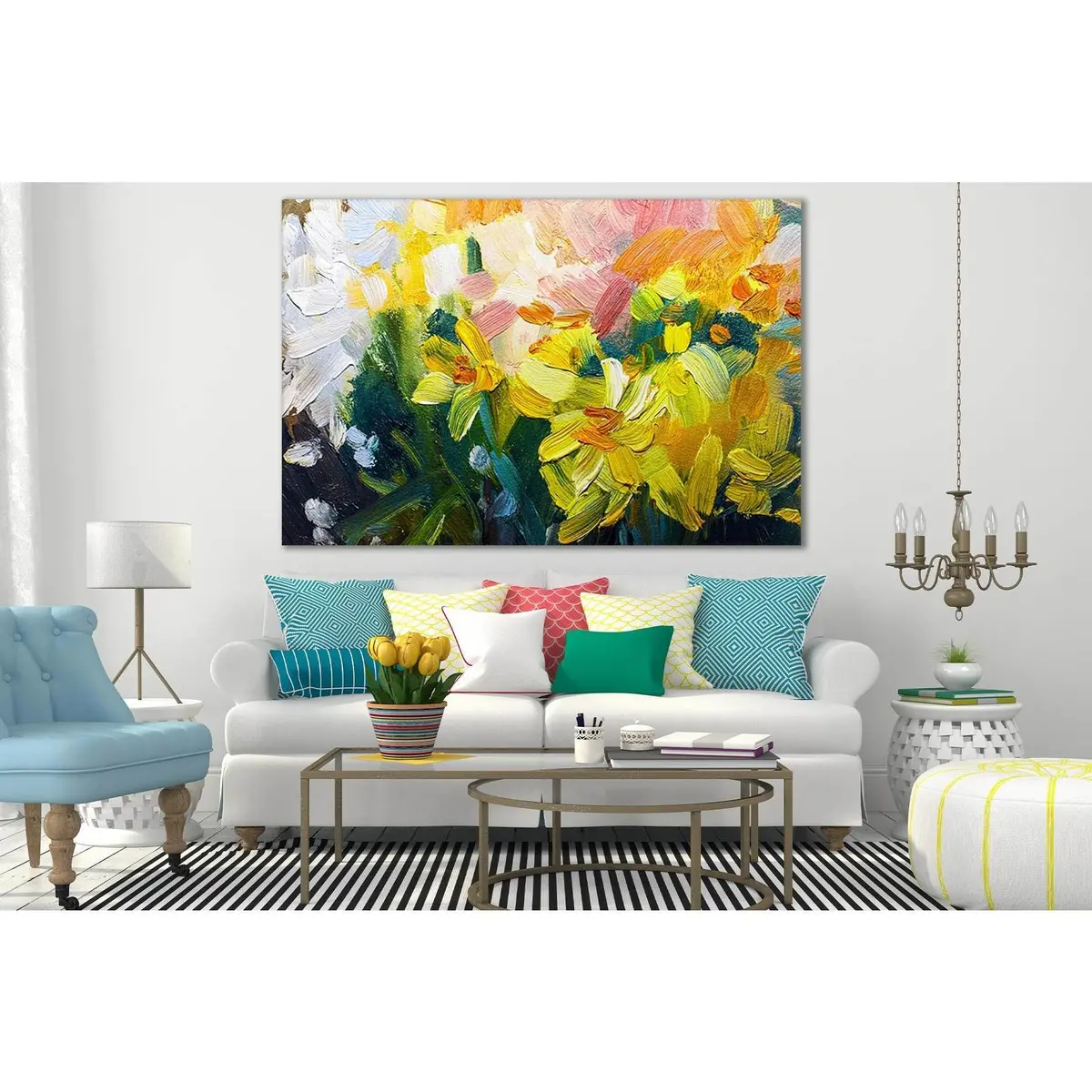 Texture Oil Painting Flowers №Sl605 Ready To Hang Canvas Print 2