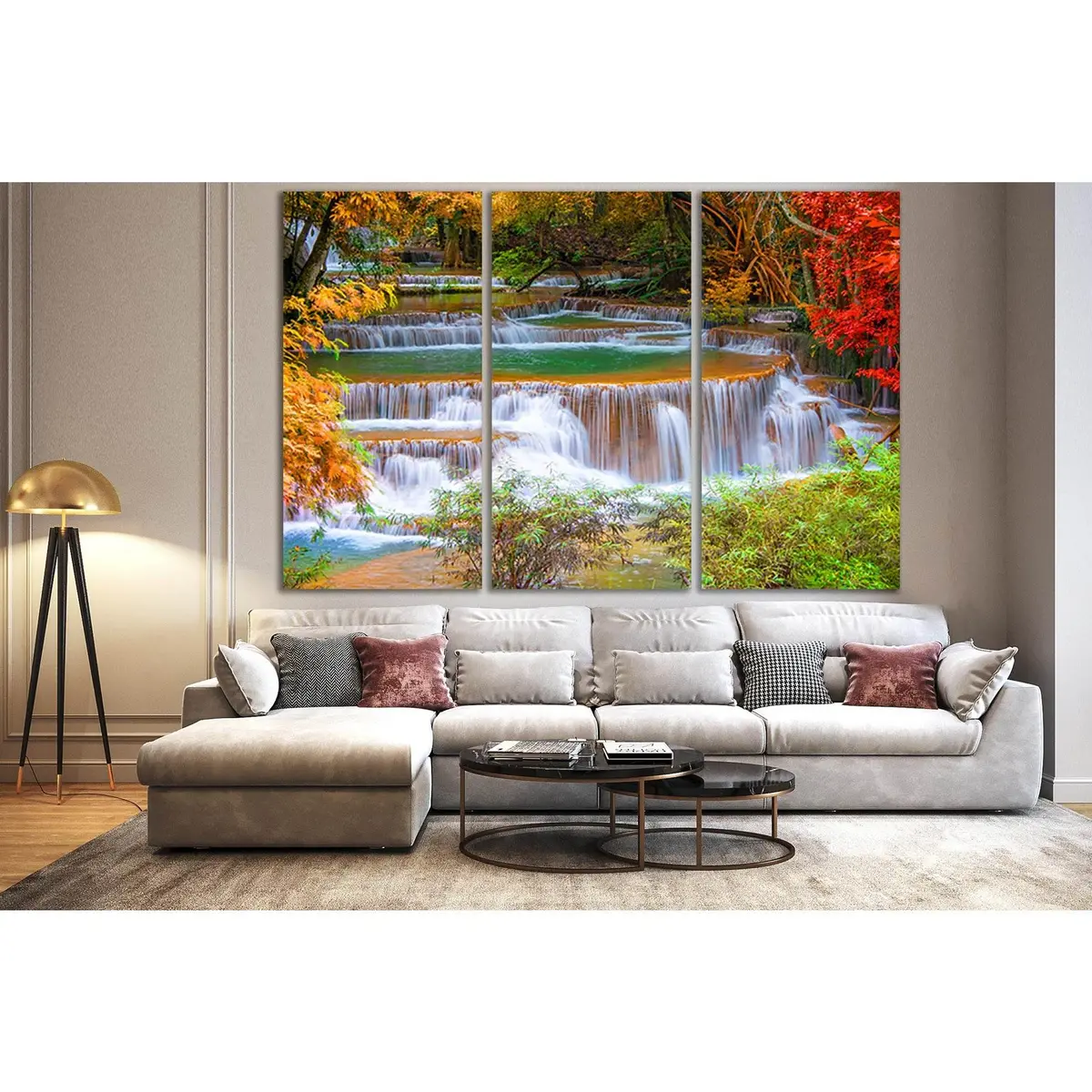 Thailand Autumn Waterfall Kanchanaburi №Sl486 Ready To Hang Canvas Print 5