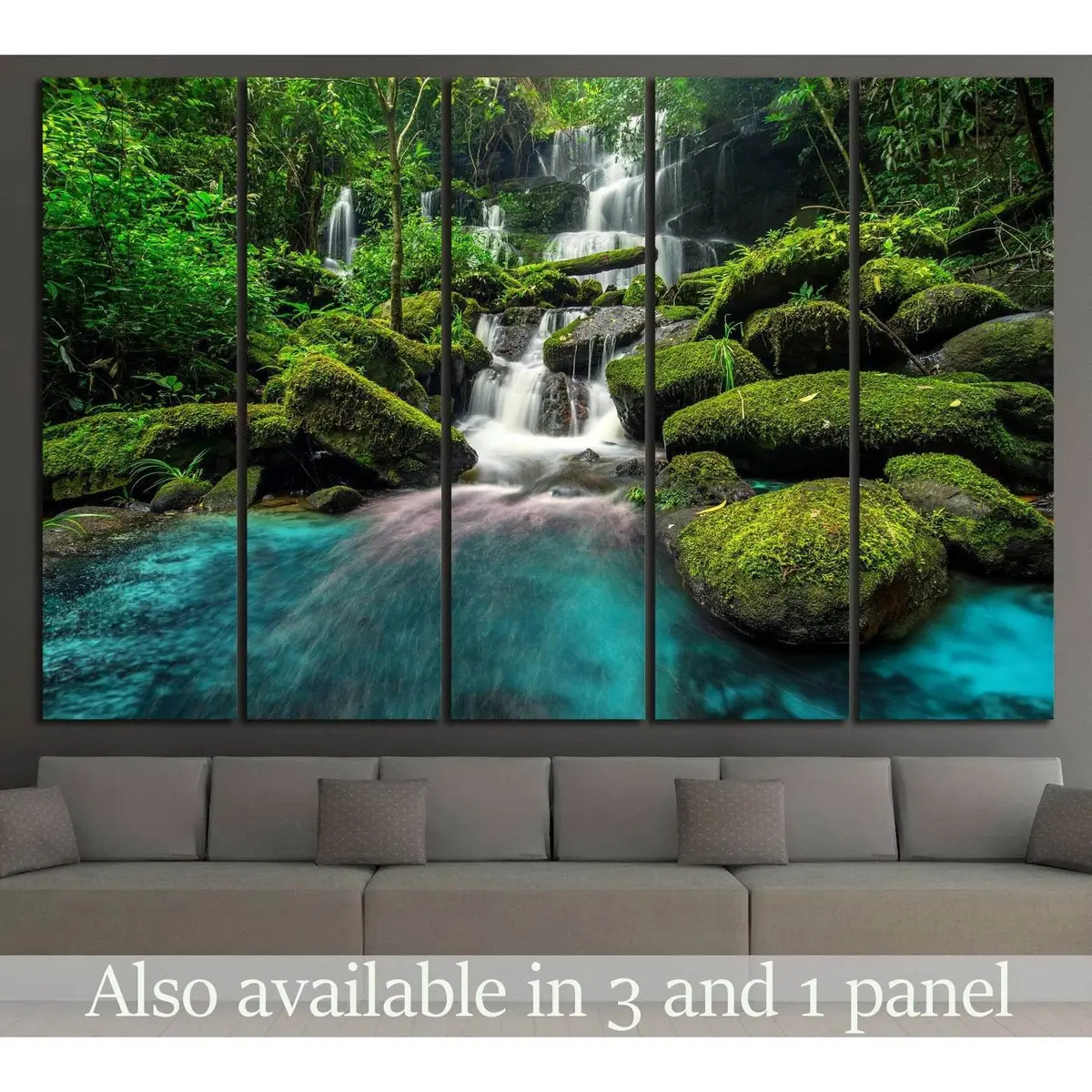 Thailand Forest Waterfall Canvas Art Print №597